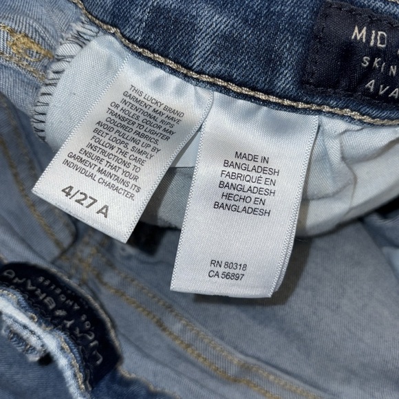 Lucky Brand jeans Ava style ankle skinny extreme distress button/zip Size 4/27 - Picture 10 of 12